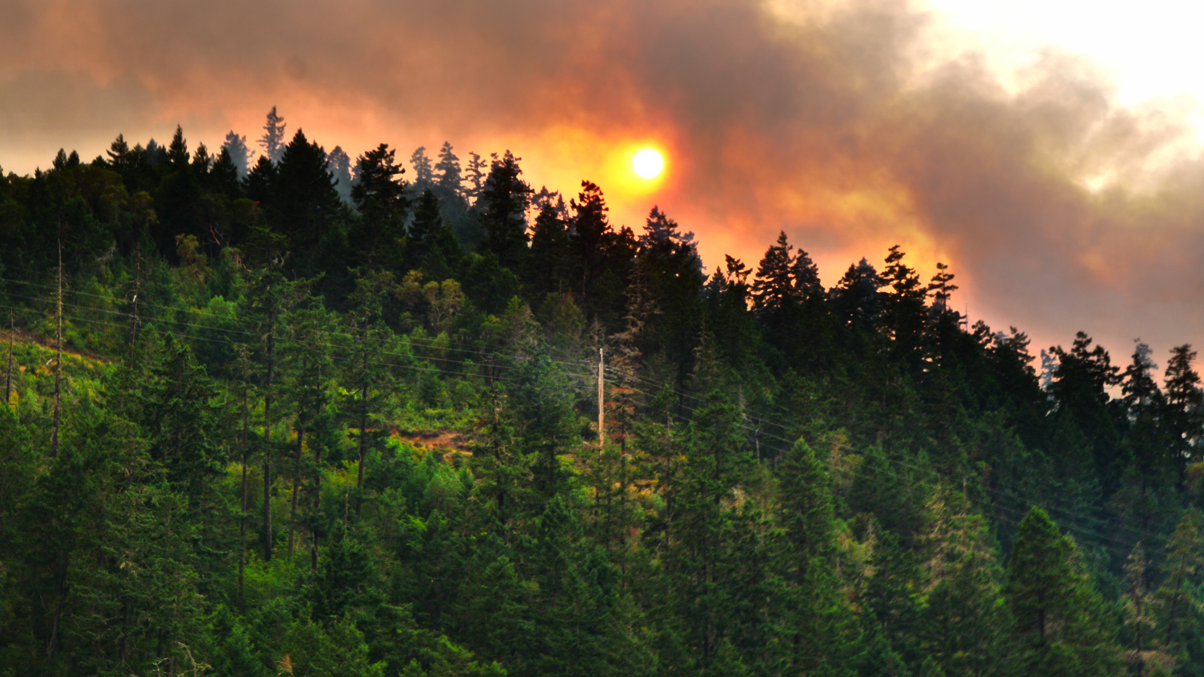 Canyonville Oregon Wildfire Red Sky